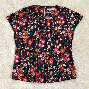 Boden Ravello Top RARE Print Floral Navy Poppy 10